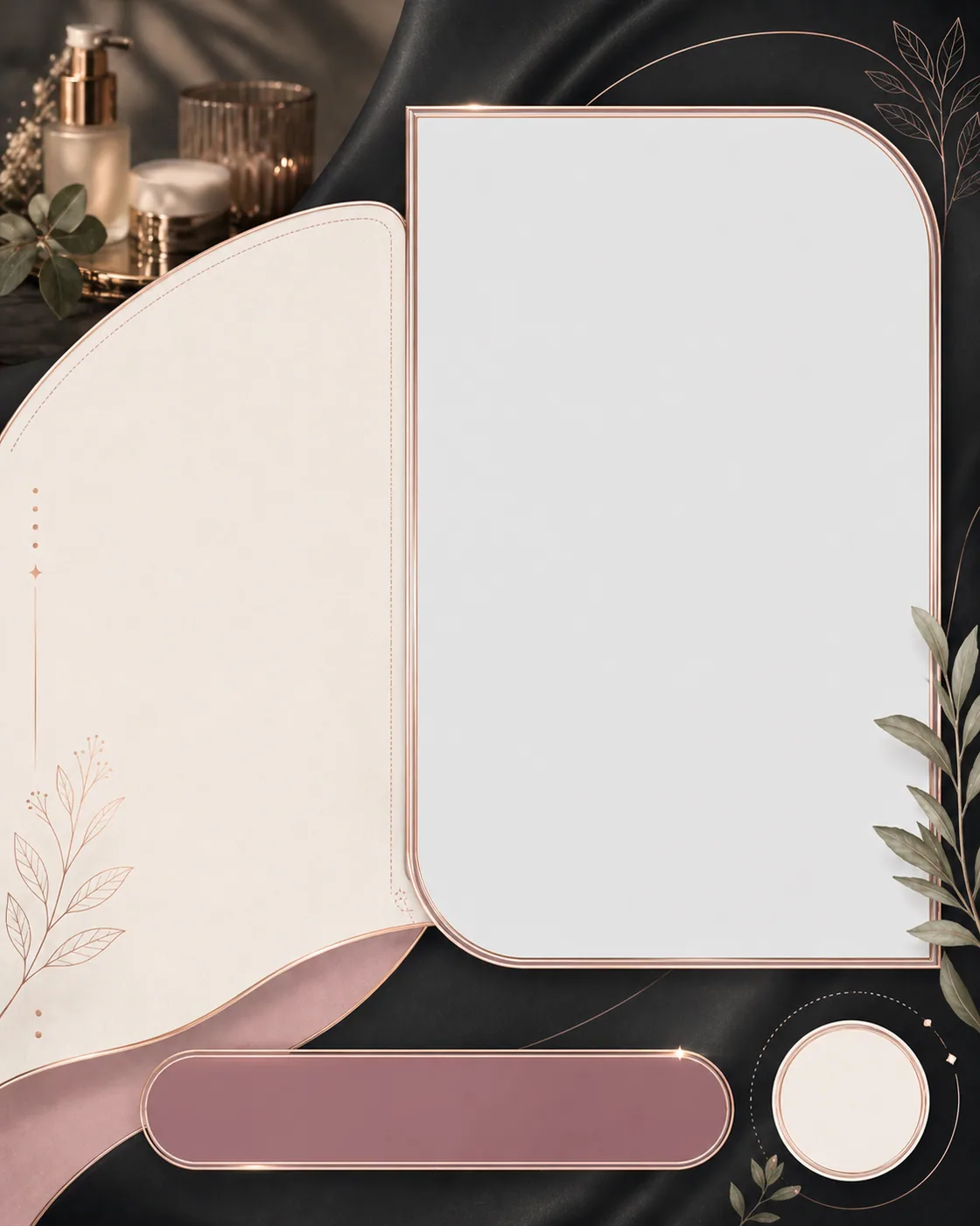 Blank beauty rebooking retention DIY template with service photo, reminder copy, CTA, and logo zones